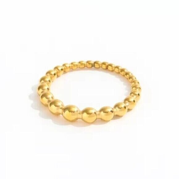 Elegant Gold Beaded Ring - Picture 5 of 8
